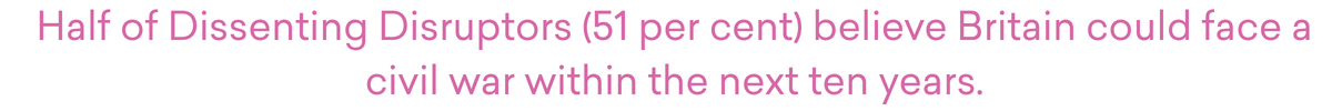 Half Of Dissenting Disruptors (51 Per Cent) Believe Britain Could Face A Civil War Within The Next Ten Years. (1)