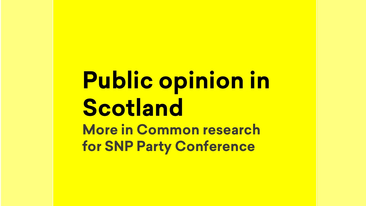 More In Common SNP Polling